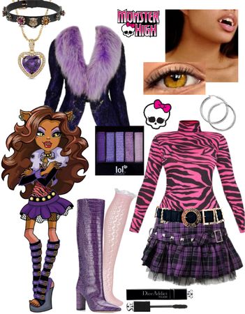 Clawdeen Jacket, Diy Clawdeen Wolf Costume, Claudia Monster High Costume, Clawdeen Wolf Outfit Ideas, Claudine Wolf Halloween Costume, Monster High Clawdeen Wolf Costume, Clawdeen Wolf Costume Diy, Clawdeen Wolf Fantasia, Monster High Cosplay Clawdeen