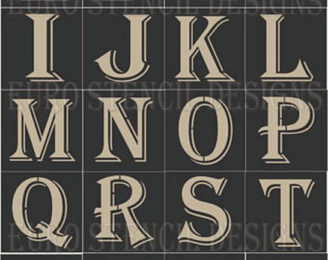 Browse unique items from EuroStencilDesigns on Etsy, a global marketplace of handmade, vintage and creative goods. Canva Fonts Aesthetic, Free Tattoo Fonts, Best Tattoo Fonts, Capital Alphabet, Inspiration Typographie, Tattoo Fonts Alphabet, Alphabet Lettering, Typography Tattoo, Slate Art