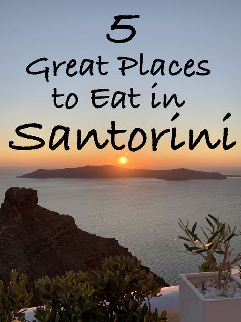 Wondering where to eat in Santorini? These 7 places will not disappoint. Great food in awesome places. #santorini #greekfood #greece #santorinifood. Restaurants In Santorini, Santorini Food, Santorini Restaurants, Greece Trip, Awesome Places, Great Food, Greek Recipes, Greece Travel, Crete