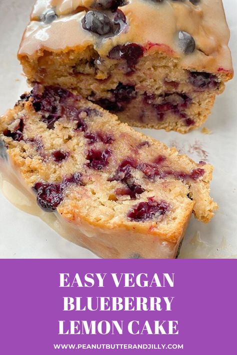 Vegan Lemon Blueberry Cake, Vegan Blueberry Cake, Blueberry Lemon Cake Recipe, Lemon Blueberry Cake, Lemon Blueberry Bread, Blueberry Lemon Cake, Lemon Cake Recipe, Vegan Cake Recipes, Vegan Blueberry