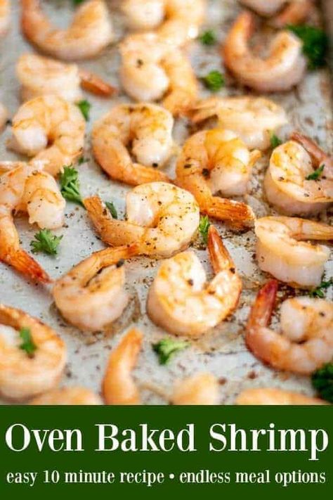 Basic Shrimp Recipes, How To Bake Shrimp In The Oven, Shrimp In The Oven Recipes, Broiled Shrimp Oven, Baked Shrimp Recipes Oven, Oven Cooked Shrimp, Steak And Shrimp Recipes, Oven Baked Shrimp Recipes, Oven Shrimp Recipes