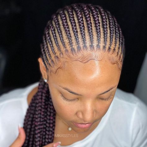 All Back Conrow Braids Small, Conrow Ponytails Braids, Conrow Ponytails, Small Feed In Braids Cornrows, Fishtail Braid Hairstyles Black Women, African Braiding Styles, Small Feed In Braids, Latest Hair Braids, Cornrows Natural Hair