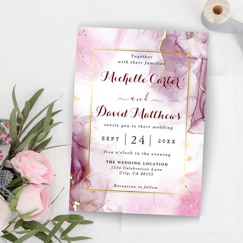 Available in Zazzle. #pink #magenta #zazzle #wedding #invitation #savethedate Marble Invitation, Marble Invitation Wedding, Magenta Wedding, Zazzle Wedding, Marble Wedding, Black Phone Wallpaper, Wedding Invitation Card Design, Black Phone, Invitation Wedding