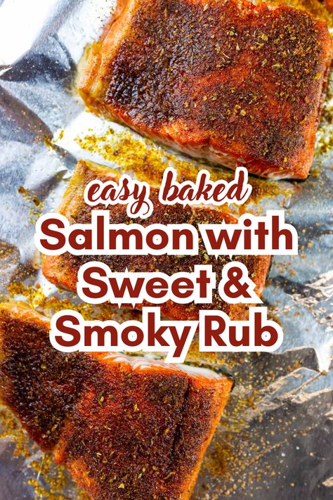 Looking for a twist on your typical baked salmon? This sweet and smoky rub only requires 5 ingredients, and is fast and flavorful meal your whole family will love. Salmon Rub Recipe Brown Sugar, Smoked Salmon Rub, Salmon On Bbq, Salmon Rubs, Barbeque Salmon, Salmon Dry Rub, Salmon Filet Recipe, Bbq Salmon Recipes, Salmon Rub