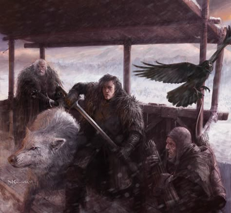 Night's Watch, Stefan Kopinski Nights Watch Art, Three Eyed Crow, The Nights Watch, Jon Snow Art, Game Of Thrones Photos, Winds Of Winter, Game Of Thrones Fan Art, The Winds Of Winter, Watch Game Of Thrones