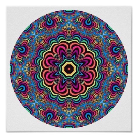 Trippy Mandala, Trippy Images, Mandala Poster, Animal Skulls, Mandala Drawing, Vinyl Art, Custom Posters, Fractal Art, Modern Artwork