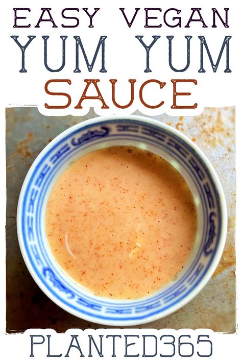 Easy Vegan Yum Yum Sauce is simple to make in just a few minutes with just a few ingredients. It goes great on sandwiches, as a dip, with stir-fries, on rice, over vegan burgers, slathered on bread sticks or a pizza crust, and just about anything else you can think of that would benefit from a slightly spicy sauce. Vegan Yum Yum Sauce Recipe, Vegan Yum Yum Sauce, Vegan Dipping Sauce, Vegan Shrimp, Vegan Sauce Recipes, Vegan Sauce, Yum Sauce, Homemade Sauce Recipes, Yum Yum Sauce