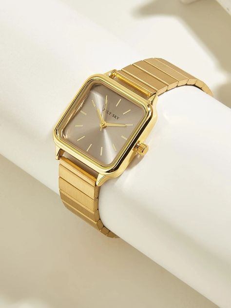 1pc Women's Gold Elegant Stainless Steel Strap Quartz Watch, Simple Style & Great For Festival PresentI discovered amazing products on SHEIN.com, come check them out! Elegant Watches Women, Watch Simple, Slim Watches, Gold Watches Women, Womens Watches Luxury, Stacked Jewelry, Women's Watches, Watches Women Fashion, Stainless Steel Band