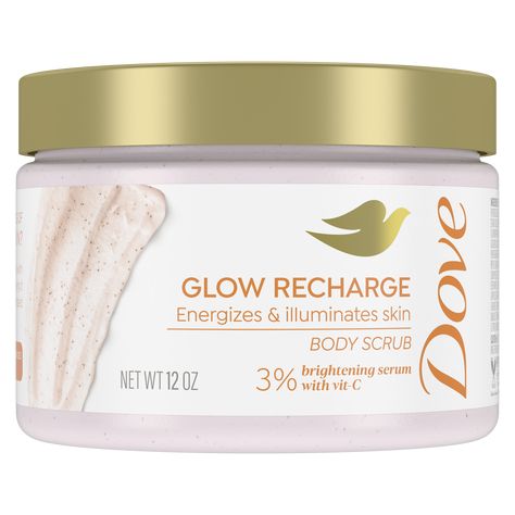 Glow Recharge Body Scrub Brightening Body Scrub, Bleach Damaged Hair, Skin Care Ingredients, Dove Beauty, Gentle Skin Cleanser, Shower Collection, Beauty Serums, Exfoliating Body Scrub, Sugar Body Scrub