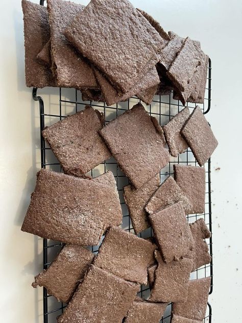 Sourdough Discard Recipes | Discard chocolate graham crackers is what they taste like | Facebook Hazelnut Flour, Sourdough Discard Recipes, Gluten Free Shortbread, Gf Cookies, Graham Cracker Cookies, All About Food, Discard Recipes, Shortbread Biscuits, Brown Rice Flour