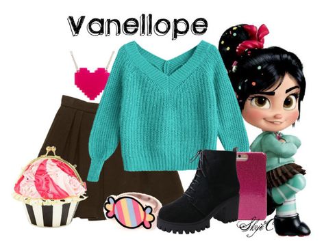 Princess Vanellope Costume, Wreck It Ralph Disneybound, Vanellope Von Schweetz Aesthetic, Disney Costumes For Women, Vanellope Cosplay, Wreck It Ralph Costume, Disney Bound Outfits Casual, Disney Outfits Women, Princess Inspired Outfits