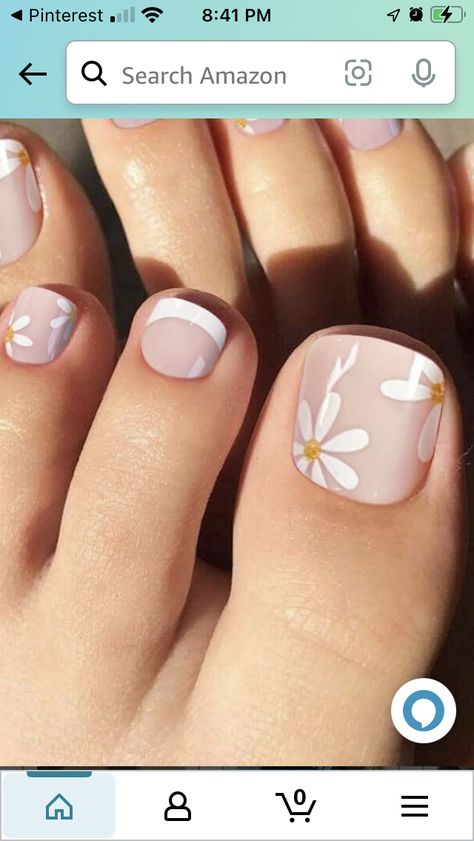 Toenail Designs Summer, Easy Toe Nail Designs, Simple Toe Nails, Feet Nail Design, Pedicure Nail Designs, Gel Toe Nails, Toe Nail Color, Cute Toe Nails, Summer Toe Nails