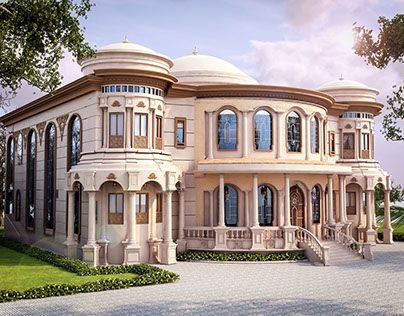 Villa Exterior Design, Villa Exterior, Luxury Villa Design, Classical House, Interior Design Dubai, Interior Design Games, Classic House Exterior, Classic House Design, Modern Mansion