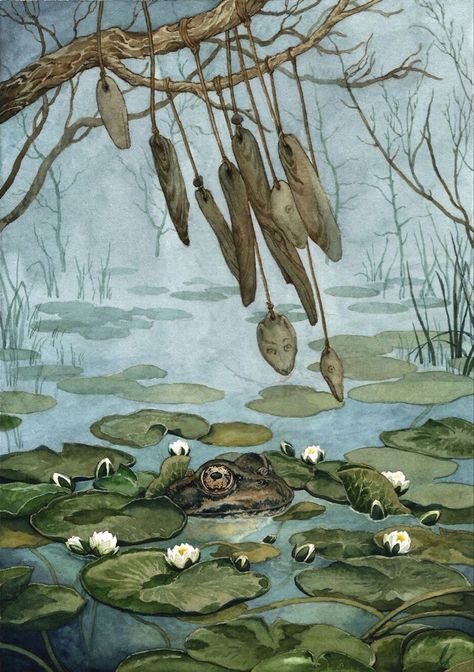 Art Mignon, Fairytale Art, Art Et Illustration, Art And Illustration, Fairy Art, Water Lilies, Fantasy Artwork, Whimsical Art, Lily Pads