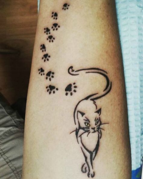 They're going to walk all over you anyway. Might as well make the footprints permanent. Watercolor Cat Tattoo, Cat Portrait Tattoos, Claw Tattoo, Cat Tattoo Ideas, Kitty Tattoos, Cat Tattoo Simple, Cat Tips, Coffee Tattoos, Cat Tattoos