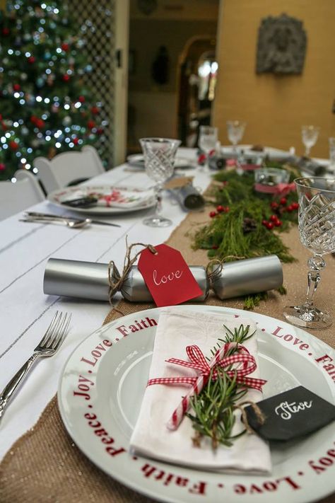 Candy Cane Place Setting, Gingham Christmas, Christmas Place Settings, Christmas Dinner Party, White Napkins, Faith In Love, Christmas Table Settings, Red Gingham, Christmas 2023