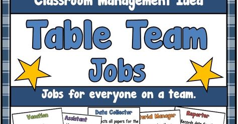 Table Team Jobs are perfect for putting your students into teams of 4-5. This… Table Captain Ideas Classroom, Behavioral Management, Captain Ideas, School Jobs, Beginning Of Year, Classroom Games, Reading Classroom, Brain Breaks, Behavior Management