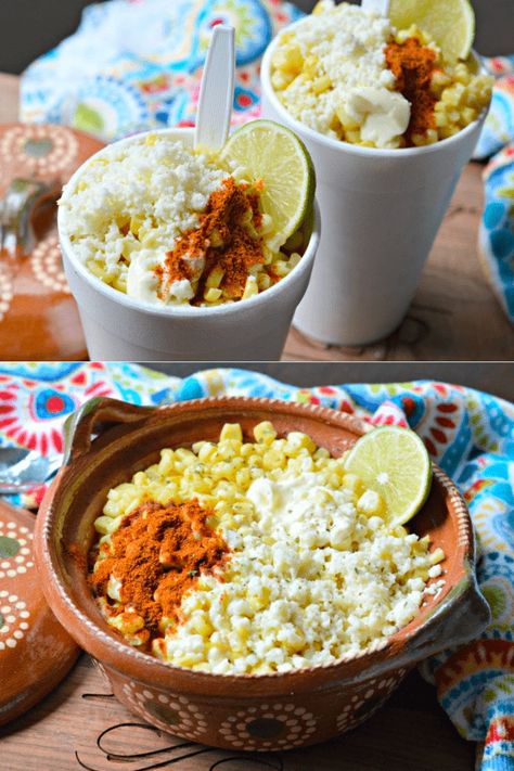 Mexican Esquites, Elotes Y Esquites, Mexican Street Food Truck, Mexican Street Food Vendor, Street Food Mexico, Carne Adovada, Oaxaca Cheese, Mexican Street Food, Mexican Snacks