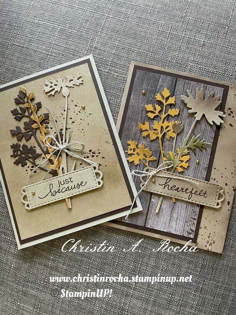 Greeting cards for every occaision Stampin Up Meadow Dies, Flower Dies, Best Wishes Card, Leaf Cards, Nature Card, Hand Made Greeting Cards, Designer Paper, Making Greeting Cards, Meadow Flowers