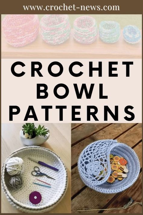 12 Crochet Bowl Patterns Bowl Cozy Patterns, Crochet Bowl Cozy, Crochet Bowls, Easy Beginner Crochet Patterns, Ravelry Crochet, Crochet Slippers Free Pattern, Crochet Bowl, Crochet Best, Crochet Flowers Easy