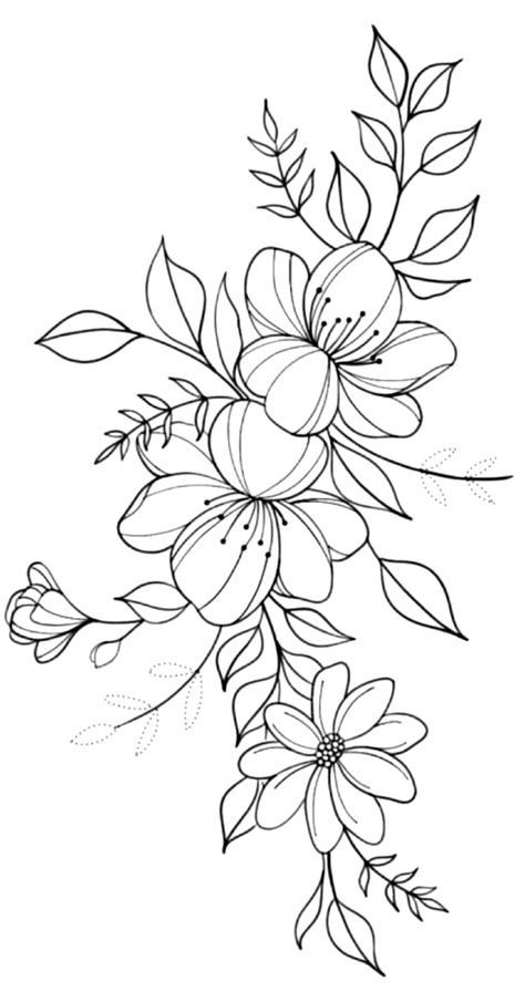 Alstroemeria Flower Tattoo, Half Flower Tattoo Design, Mandala Tattoo Outline, Flower Collage Tattoo, Flower Filler Tattoo, Tattoo Overlay, Floor Stencils Patterns, Tattoo Fillers, Collage Tattoo