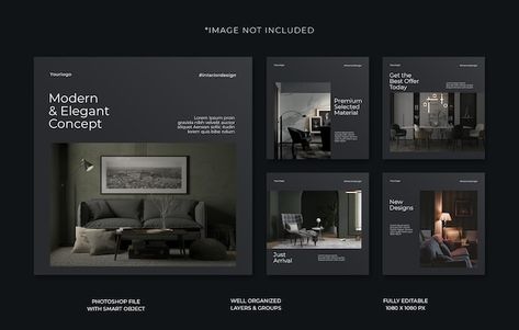 Luxury Apartment Social Media Post, Social Media Design Interior, Luxury Hotel Social Media Post, Luxury Interior Mood Board, Premium Brochure Design, Interior Social Media Design, Luxury Presentation Design, Elegant Social Media Design, Luxury Social Media Design