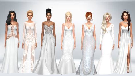 Sims 4 Prom, Nontraditional Wedding Dresses, Dresses Sims 4, Sims Wedding, Sims Dress, The Sims Cc, Sims 4 Wedding Dress, Wedding Dress Overskirt, Alpha Cc