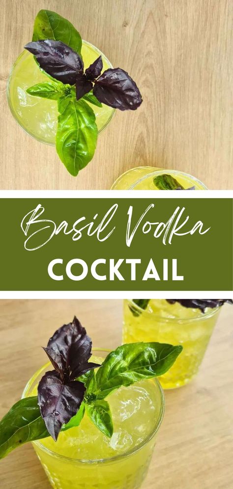 Basil Vodka Cocktail - Summer Drinks Basil Vodka Cocktail, Basil Simple Syrup, Basil Cocktail, Simple Syrup Cocktails, Summer Vodka Cocktails, Summer Drink Cocktails, Moscow Mule Cocktail, Vodka Lime, Mule Cocktail