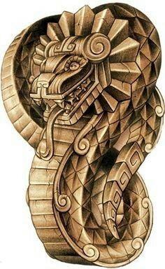 Feathered Serpent Tattoo, Mayan Snake, Quetzalcoatl Tattoo, Aztec Drawing, Aztec Artwork, Aztec Symbols, Mayan Tattoos, Aztec Tattoos, Feathered Serpent