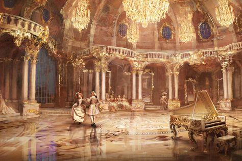 Fantasy Ballroom, Ballroom Aesthetic, Belle Aesthetic, Prince Castle, Belle And Beast, Night Forest, Disney Beauty And The Beast, Princess Aesthetic, Environment Concept Art