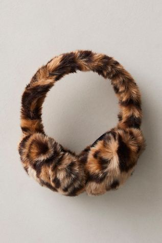 Animal Print Accessories, Cheetah Ears, Leopard Ears, Stone Road, Fur Accessories, Ear Muffs, Cold Weather Fashion, Yellow Stone, Cold Weather Accessories