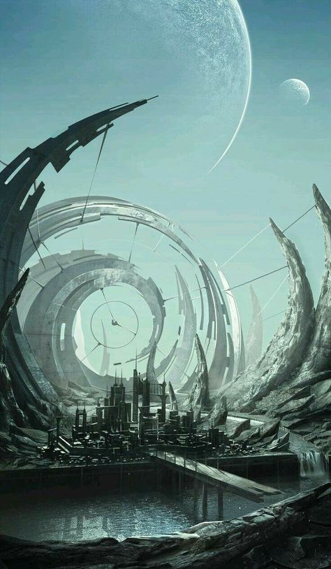 Sci Fi Landscape, Sci Fi Environment, Arte Cyberpunk, Fantasy City, Futuristic Art, Futuristic City, Wow Art, Science Fiction Art, Fantasy Art Landscapes