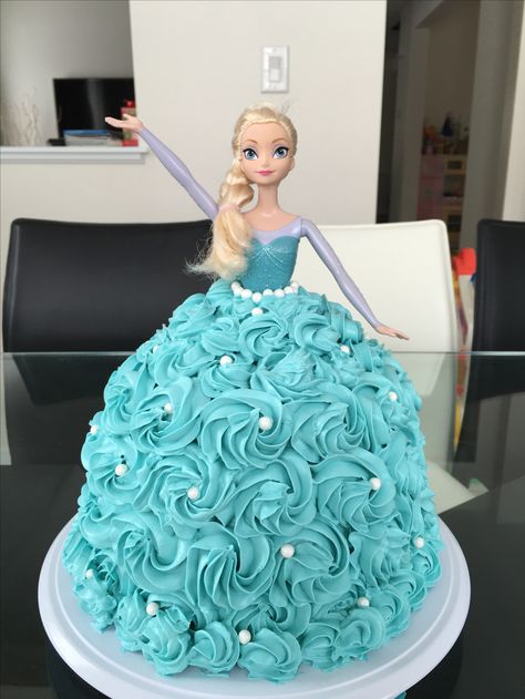 Elsa Doll Cake Ideas, Pink Elsa Cake, Elsa Dress Cake, Elsa Cake Ideas, Elsa Barbie Cake, Princess Elsa Cake, Frozen Elsa Doll Cake, Pink Birthday Cake Ideas, Barbie Themed Cake