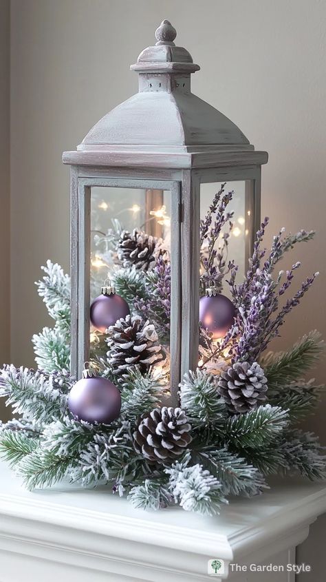 Lantern Christmas Decor, Lantern Christmas, Lantern Decor, Christmas Lantern, Christmas Centerpieces Diy, Christmas Lanterns, Holiday Crafts Christmas, Lanterns Decor, Christmas Decorating Ideas