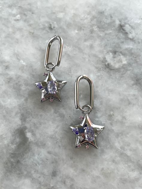 Silver star earrings