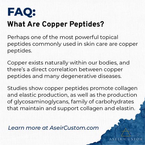 Copper Peptides Benefits, Esthetician Tips, Peptides Skin Care, Health Benefits Of Collagen, Benefits Of Collagen, Esthetician Marketing, Copper Uses, Degenerative Disease, Copper Peptides