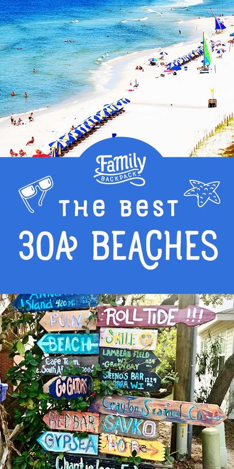 Are you looking for the best beaches on 30A? Read our travel guide to learn where to park, which beaches are the best with kids and the family, which areas have the best things to do, the best activities, and the best restaurants! #30A #beachvacation #familyvacation #familytravel #beach Beach Vacation Tips, 30a Beaches, 30a Florida, 30a Beach, Seaside Florida, Panama City Beach Florida, Beach Towns, Usa Beaches, Gulf Coast Florida