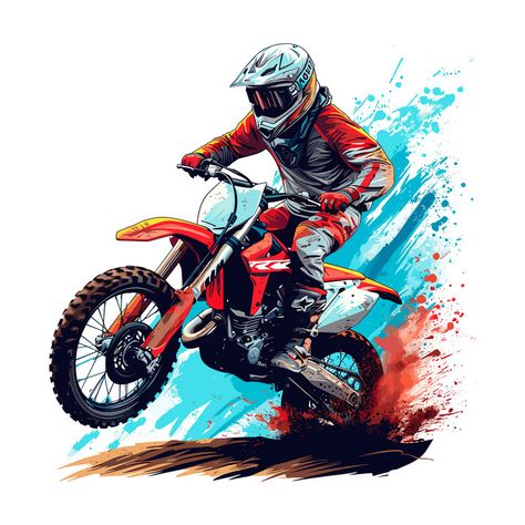 Bike Cartoon, Motocross Clipart, Dirt Bike Graphics, Motocross Design Graphics, Dirt Bike Vector, Dirtbike Graphics Design, Extreme Mountain Biking, Bike Drawing, Riding Bike