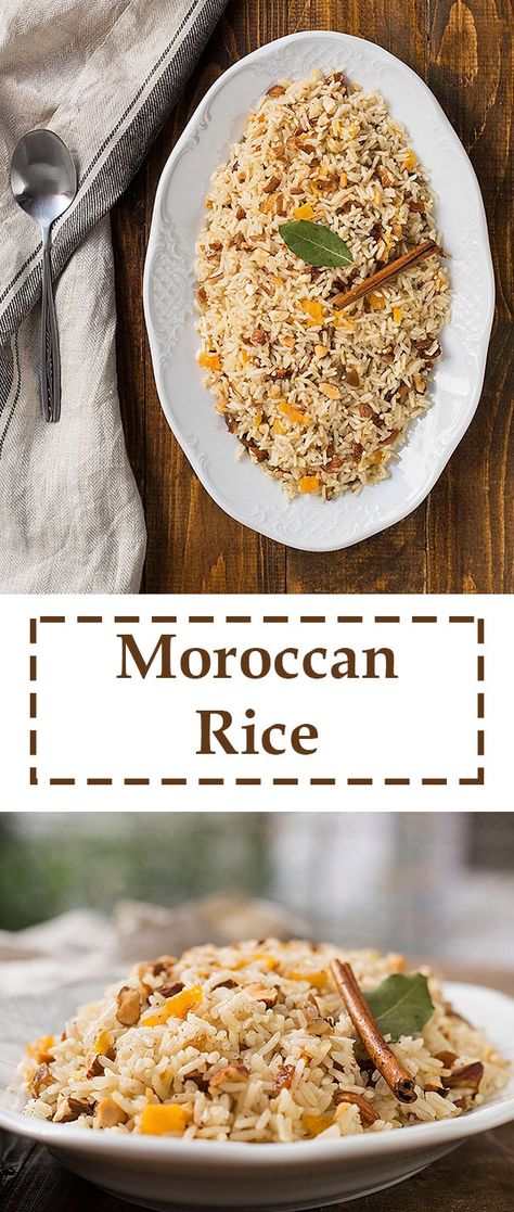 Moroccan rice (pilaf) Moroccan Rice, Pilaf Rice, Moroccan Dinner, Rice Pilaf Recipe, Pilaf Recipe, Rice Side Dish Recipes, Moroccan Recipes, Baba Ghanoush, Pilaf Recipes