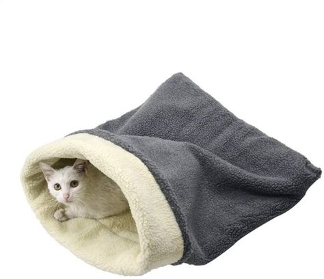 Heated Cat Bed, Bed Cave, Fleece Dog Bed, Chat Diy, Winter Sleeping Bag, Cat Cave, Indoor Cats, Cat Bed Furniture, Cat Beds