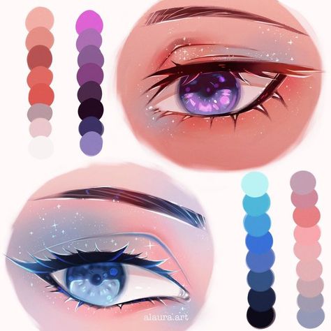 Palette Drawing, Eye Drawings, Blue Eye Color, Eyes Blue, Eye Tutorial, Digital Painting Tutorials, Drawing Practice, Art Practice, Eye Art