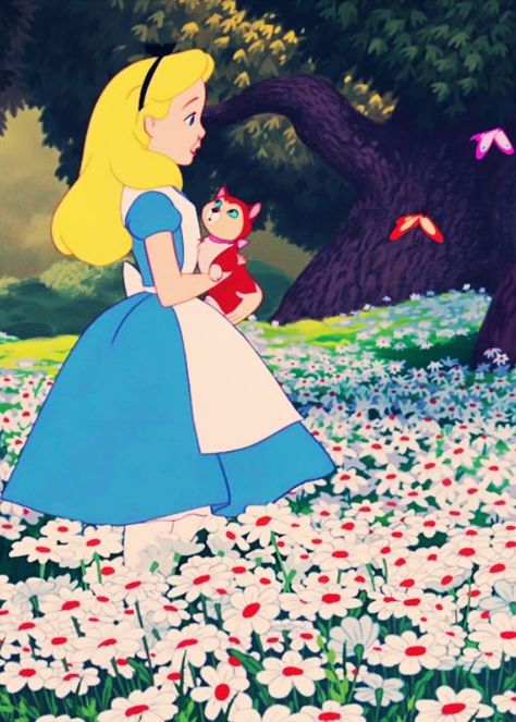 Alice and her cat Alice In Wonderland 1951, Lilo Et Stitch, Film Disney, Disney Alice, Lewis Carroll, Adventures In Wonderland, Through The Looking Glass, 인물 사진, Disney Animation