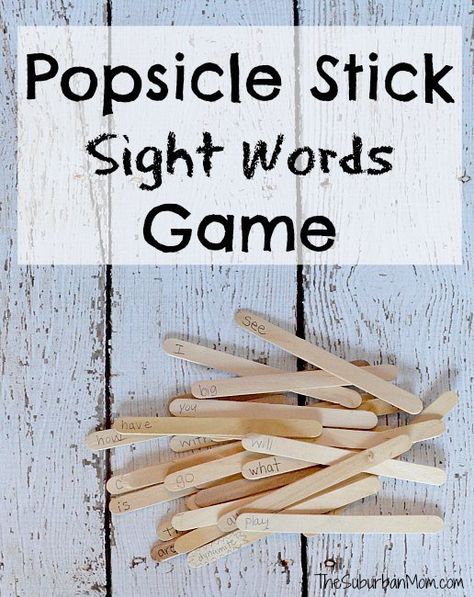 DIY Sight Words Game Made From Popsicle Sticks - Kindergarten (with free Printable list) #Popsicle #sponsored Site Word Games, Spelling Centers, Wilson Reading, Sight Word Fun, Teaching Sight Words, Literacy Resources, Reading Games, Learning To Read, Sight Words Kindergarten