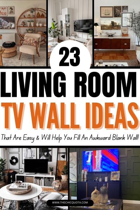 living room TV wall ideas Family Room Design Tv Wall, No Space For Tv Living Rooms, Family Wall Living Room, Decorating Above Entertainment Center, Wall Mounted Tv Wall Decor, Gallery Wall Ideas Above Tv, Living Room Wall Decor Next To Tv, Decor By Tv On Wall, Gallery Wall Ideas Living Room Around Tv