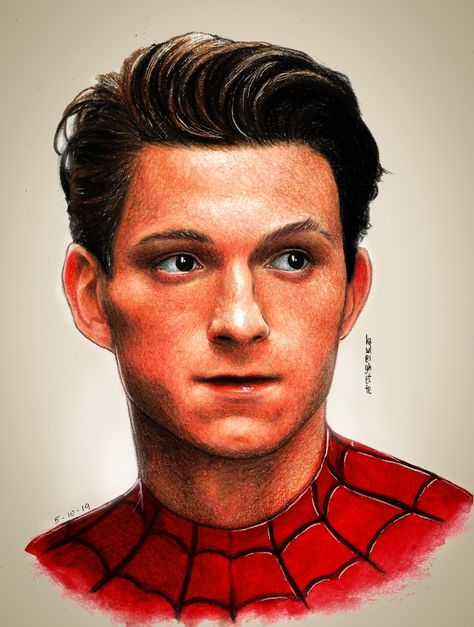 Tom Holland Fanart, Spider Man Tom Holland, Marvel Art Drawings, Holland Art, Spiderman Art Sketch, Tom Holland Zendaya, Tom Holland Imagines, Amazing Spiderman Movie, Marvel Drawings