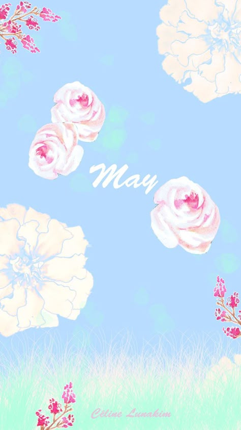 Spring wallpaper for may - Free wallpapers to download - Céline Lunakim May Background Wallpapers, May Month Wallpaper, May Wallpaper Aesthetic, May Iphone Wallpaper, Lock Screen Dark, May Calendar Wallpaper, Tumblr Vintage Aesthetic, Months Wallpaper, Season Wallpapers