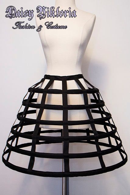 Custom Sized Short Birdcage Cage Hoop Skirt - Black or White - 6 Bones Diy Crinoline Cage, Cage Hoop Skirt, Cage Skirt, Flamenco Skirt, Hoop Skirt, Diy Skirt, Skirt Design, Skirt Black, Twill Tape