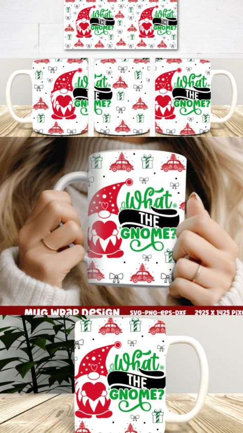 Christmas Mug Svg Free, Mug Wrap Svg, Mug Press Svg, Holiday Mug, Mug Press, Mug Template, Mug Sublimation, Gnome Christmas, Mug Wrap