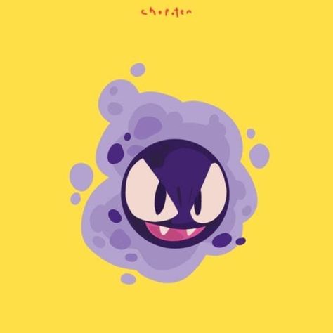 Gastly Pokemon Drawing, Ghastly Pokemon Art, Ghost Type Pokemon Tattoo, Ghost Type Pokemon Art, Gastly Pokemon Art, Ghost Pokemon Art, Pokemon Illustration Art, Cute Ghost Pokemon, Pokemon Ghastly