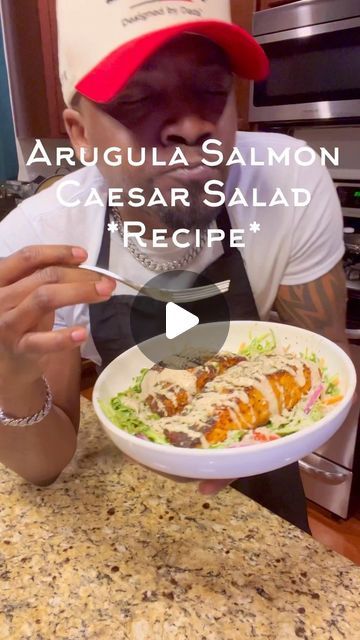 Michael J. O’Neal on Instagram: "*Arugula Salmon Ceasar Salad* #arugulasalad #saladrecipe #healthyfood #healthyliving #healthyrecipes #eliteeats #theonealsway #fyp #foryou #tsrfoodie #homecookedmeal #homecookeddinner #salmonrecipe #salmonsalmon #foryou #salmoncaesarsalad #viral #foryoupage" Blackened Salmon Caesar Salad, Salmon Arugula Salad, Salmon Ceasar Salad Recipe, Salmon Ceasar, Salmon Caesar Salad, Homecooked Dinner, Salmon Salad Recipes, Blackened Salmon, Salmon And Shrimp